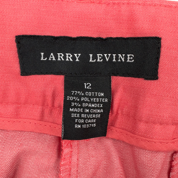 Larry Levine Coral Color Cotton Blend Belt Loop Capri Pants Womens Size 12‎ - Picture 3 of 8